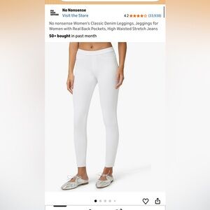 No Nonsense Women's White Jeggings 3X